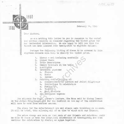 Centennial Letter