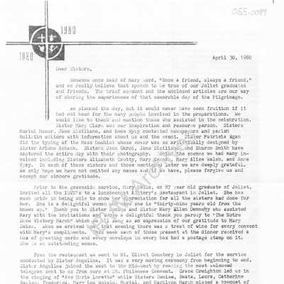 Centennial Recap Letter