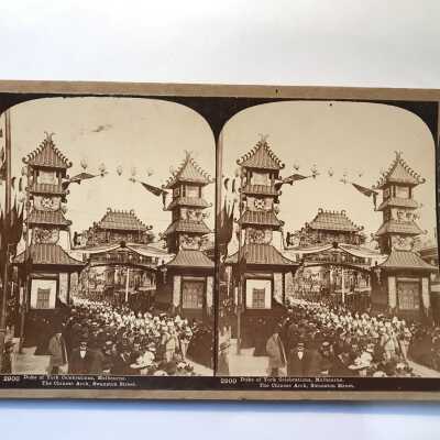 STEREOSCOPIC CARDS: THE CHINESE ARCH, SWANSTON STREET