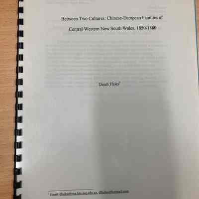 Between two cultures : Chinese-European families of Central Western New South Wales, 1850-1880 [Research project]