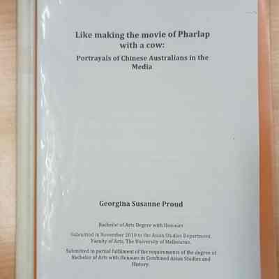 Like Making the movie of Pharlap with a cow : Portrayals of Chinese Australians in the media [thesis]