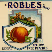 Label: Robles Brand Yellow Free Peaches