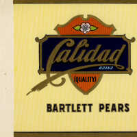 Label: Calidad Brand Bartlett Pears