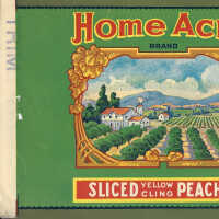 Label: Home Acre Brand Sliced Yellow Cling Peaches