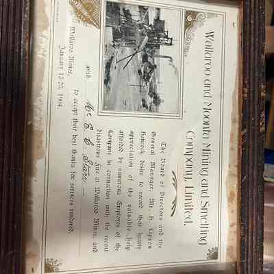 Framed certificate