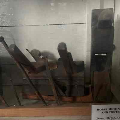 Horse Shoe Nail Box and contents