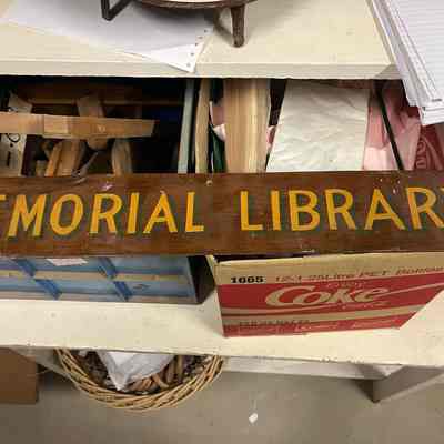 Memorial Library sign