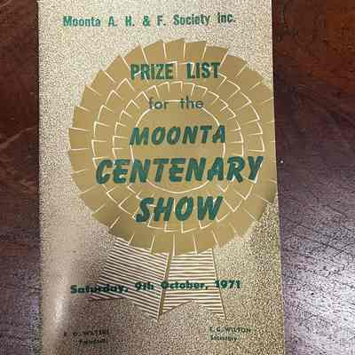Prize List for the Moonta Centenary Show