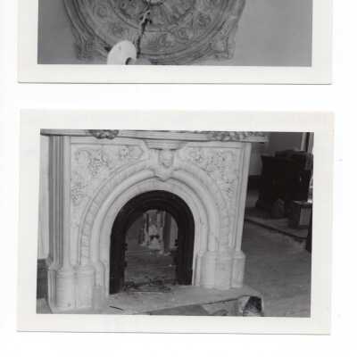 af- Rosette front parlor- new repro 1978.; ag-Rosette original house.; ah- mantel, front parlor, originally from Mc Elrath/ General Penkins House originally located site of BART offices.