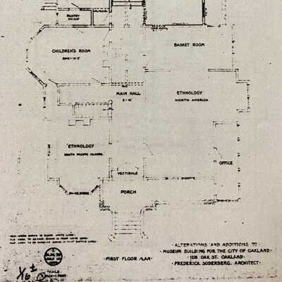 Floor plan of Oakland Public Museum, first floor