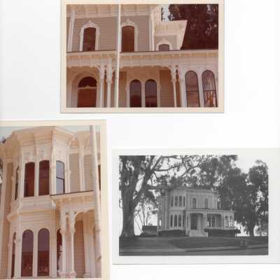 av- Freshly painted in June 1973 by Painting and Decorating Contractors Assoc.; aw- Front of CS House after Alameda/Contra Costa Painting + Decorating Contractors Association painted the house in the 1876 color scheme.; ax- 1978 Front view