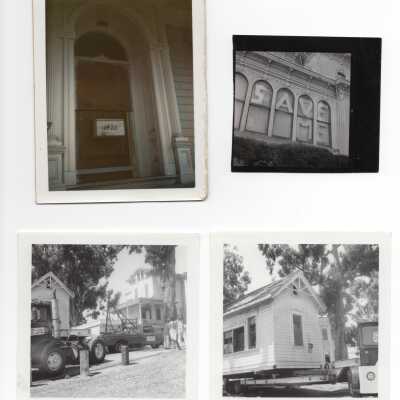 bc- Circa 1943 when front door was being restored and had to enter through front parlor window. (date of photo: 5/28/1974); bd- The original association plea; be; bf;