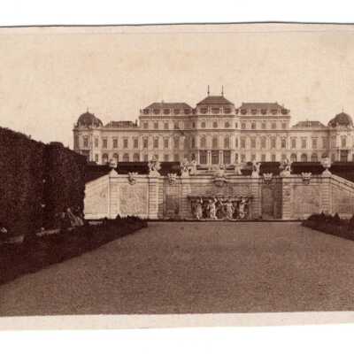 Belvedere Palace in Vienna: Image of Belvedere Palace in Vienna, Austria. Photographer appears to have been August Angerer, son of Ludwig Angerer, court photographer to Franz Joseph I.