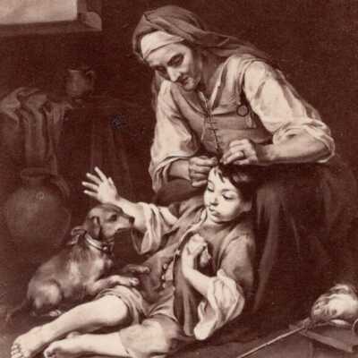 Woman Delousing a Boy by Bartomle Esteban Murillo: Photograph of the painting Woman Delousing a Boy by Bartolome Esteban Murillo.