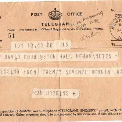 97/Armstrong Crew: David, telegram, unknown details