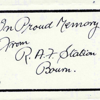 97/Kirkwood Crew: Crew memorial wreath card after 17 December 194