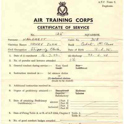 83/Hatcher Crew: Naldrett, ATC certificate