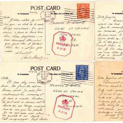97/Armstrong Crew: David, postcards home x 4