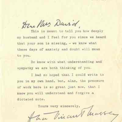 97/Armstrong Crew: David, condolence letter from Canada House