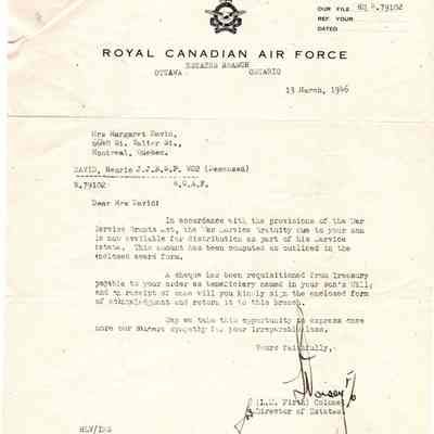 97/Armstrong Crew: David, Estates Branch, RCAF