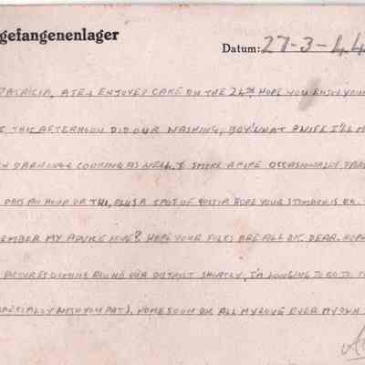 RAF/PW: East, postcard dated 44-03-27