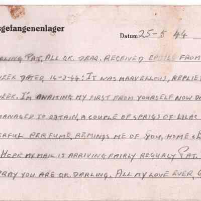 RAF/PW: East, postcard dated 44-05-25