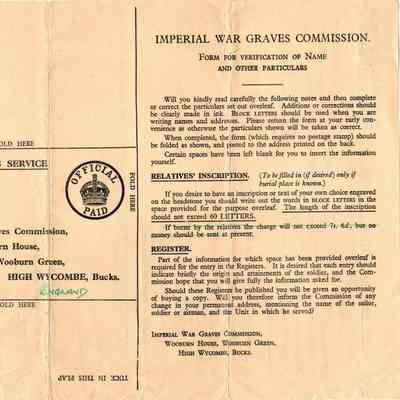 97/Armstrong Crew: David, IWGC correspondence