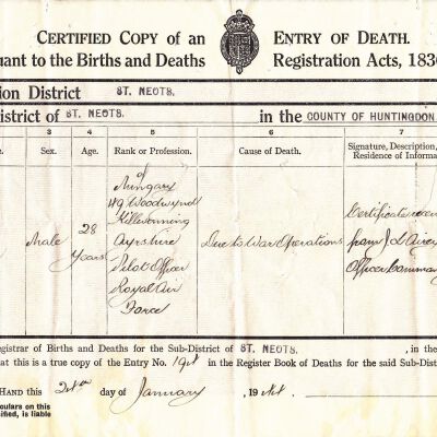 97/Kirkwood Crew: Kirkwood, death certificate