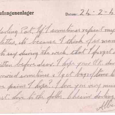 RAF/PW: East, postcard dated 44-02-24