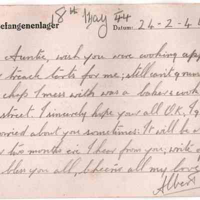 RAF/PW: East, postcard dated 44-02-24