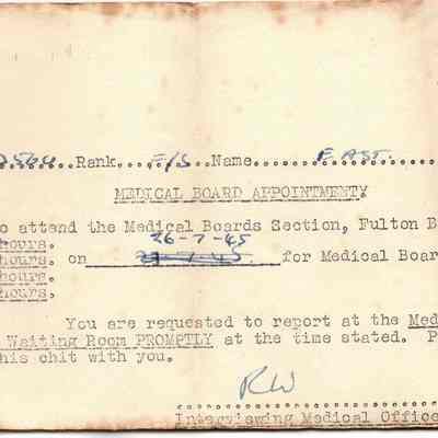 RAF Medical: Medical Board chit