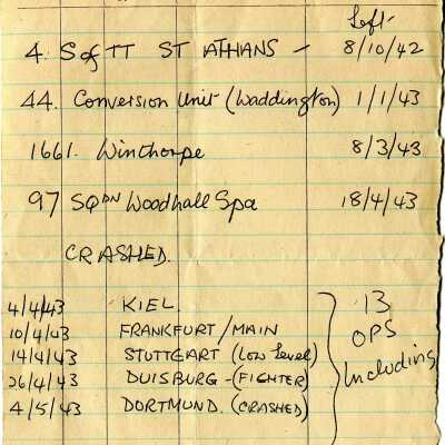 97/Reilly Crew: Gibson, notes on RAF service