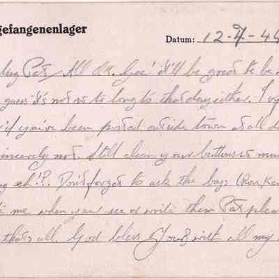 RAF/PW: East, postcard dated 44-04-12