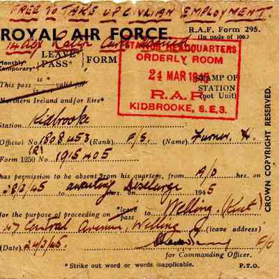 35/Marsden Crew: Furner, leave pass