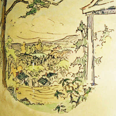 Tom Allen Estate - View West From "Cliff Cottage": This location may also have been known as the "Piano or Music Cottage"