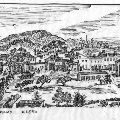 West Village c.1840 & Meeting House Church On Hill