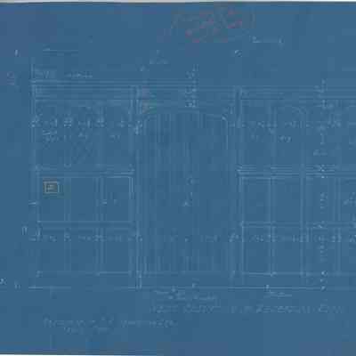 Blueprint: Reception Room west elevation