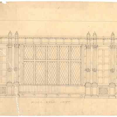 Drawing: Music Room west elevation