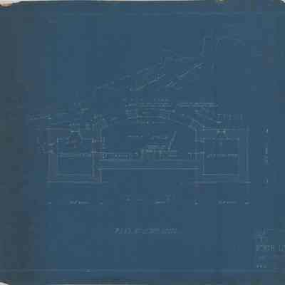 Blueprint: Tea House plan at lower level