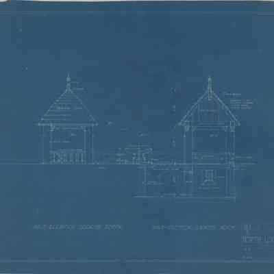 Blueprint: Tea House north elevation