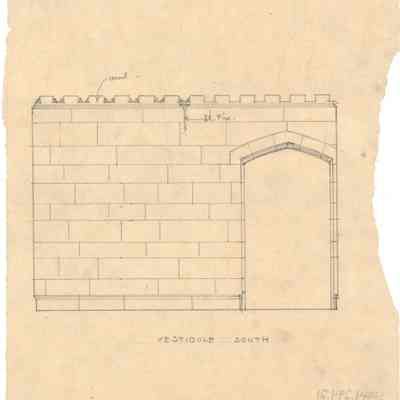 Drawing: Vestibule south elevation