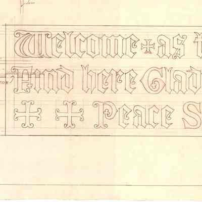 Drawing: Vestibule inscription