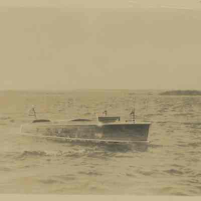Chris Craft boat, the "Sally Ann"