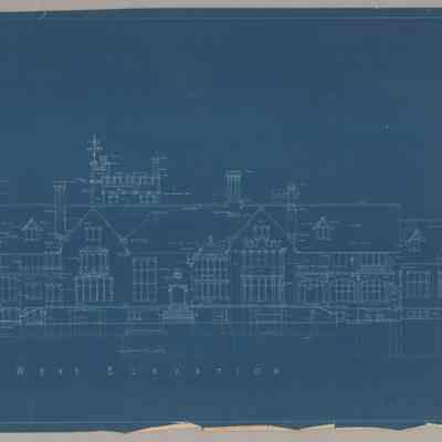 Blueprint: Manor House west elevation