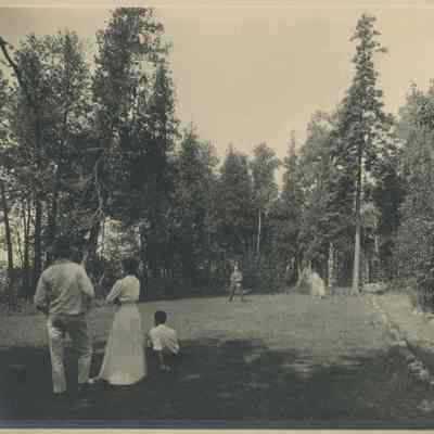 Playing croquet at Cedar Lodge