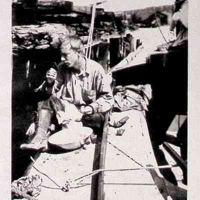Fred Seiberling Sitting on Boat Deck