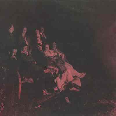 Group of young people at a campfire