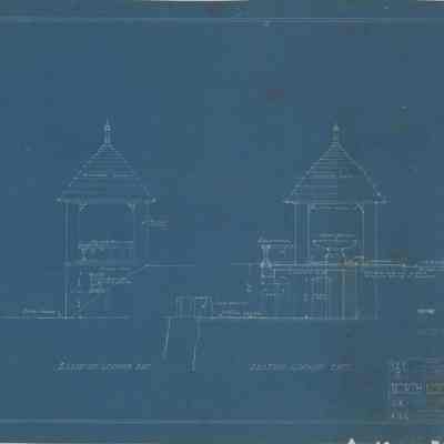 Blueprint: Tea House east elevation