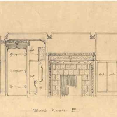 Drawing: Red Bedroom south elevation