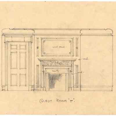 Drawing: Colonial Guest Bedroom west elevation